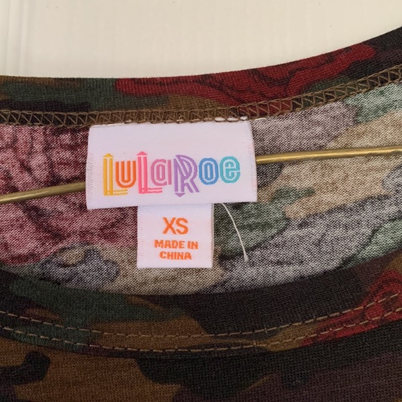 LulaRoe Carly dress extra small camp with roses - Picture 3 of 4